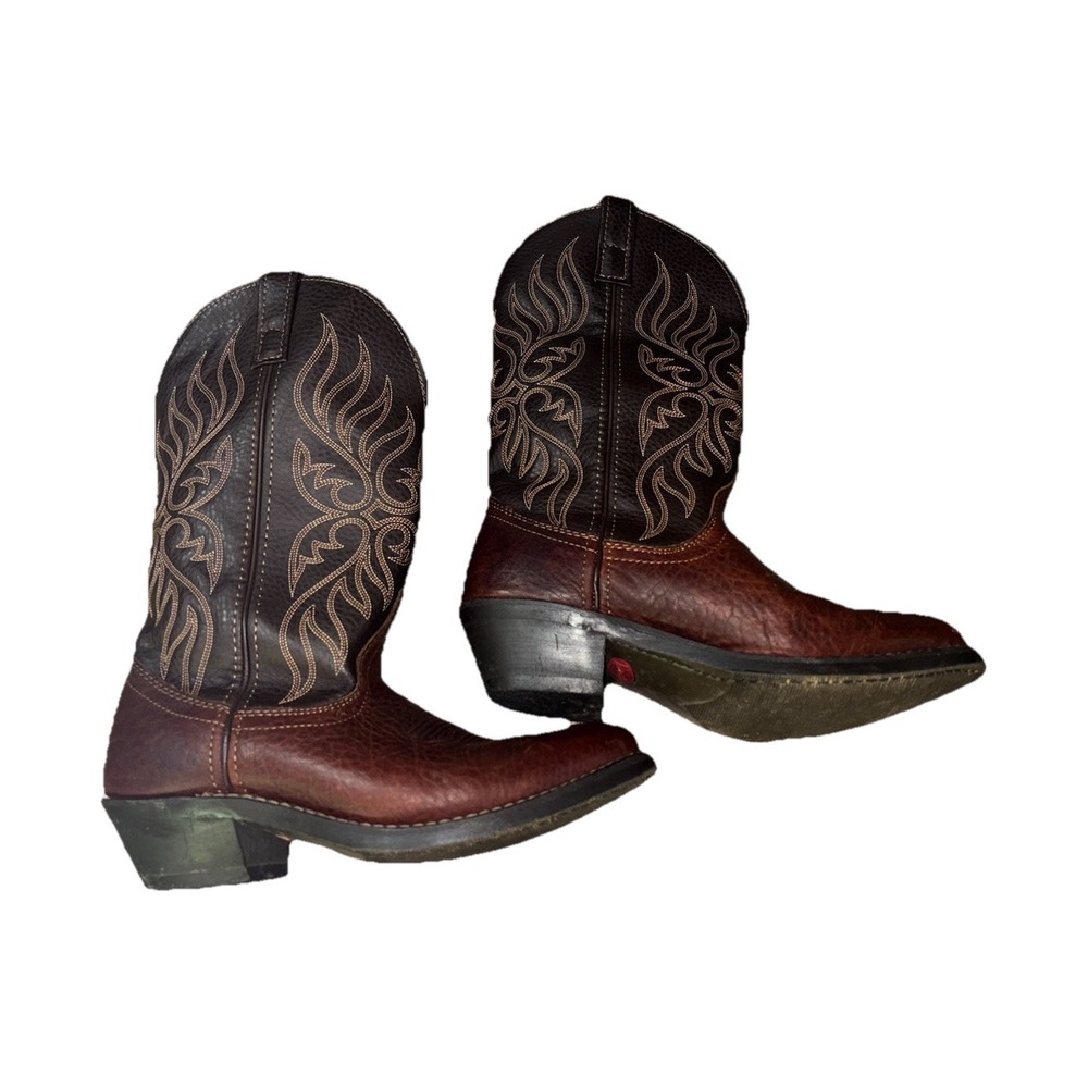 Laredo 5752 Women's 6.5 M Western Cowboy Boots Brown Copper Leather Stitch Rodeo - Picture 2 of 11